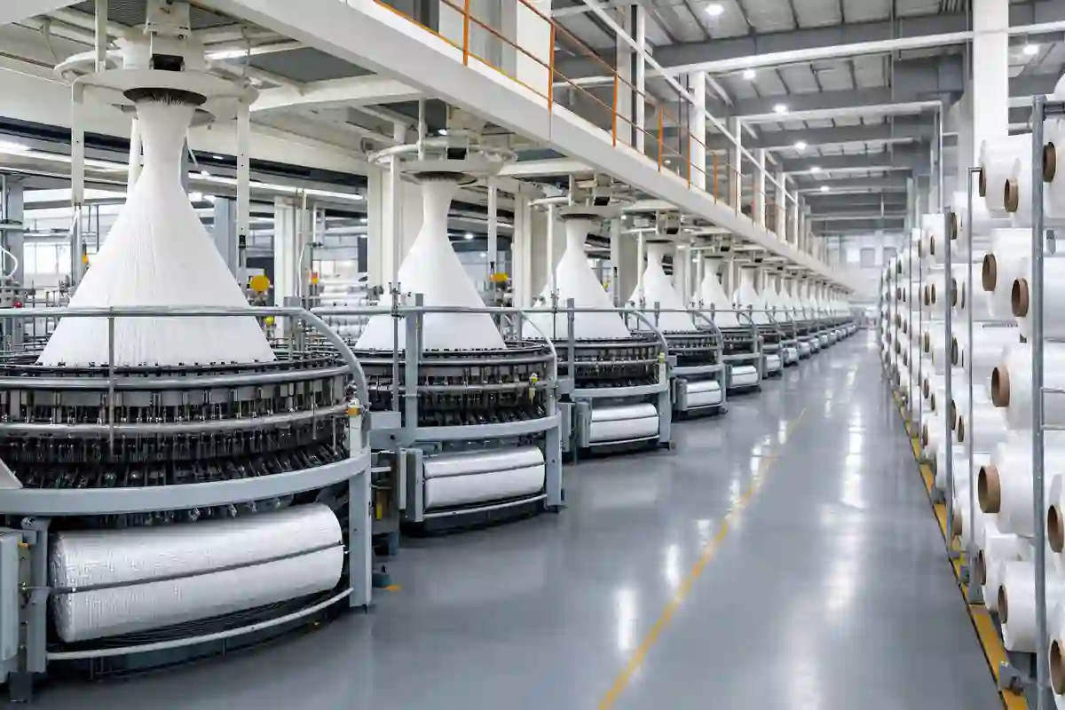 PP woven bag manufacturing plant with circular weaving looms