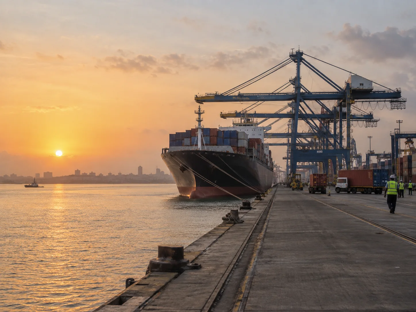 Imported cargo arriving through the port